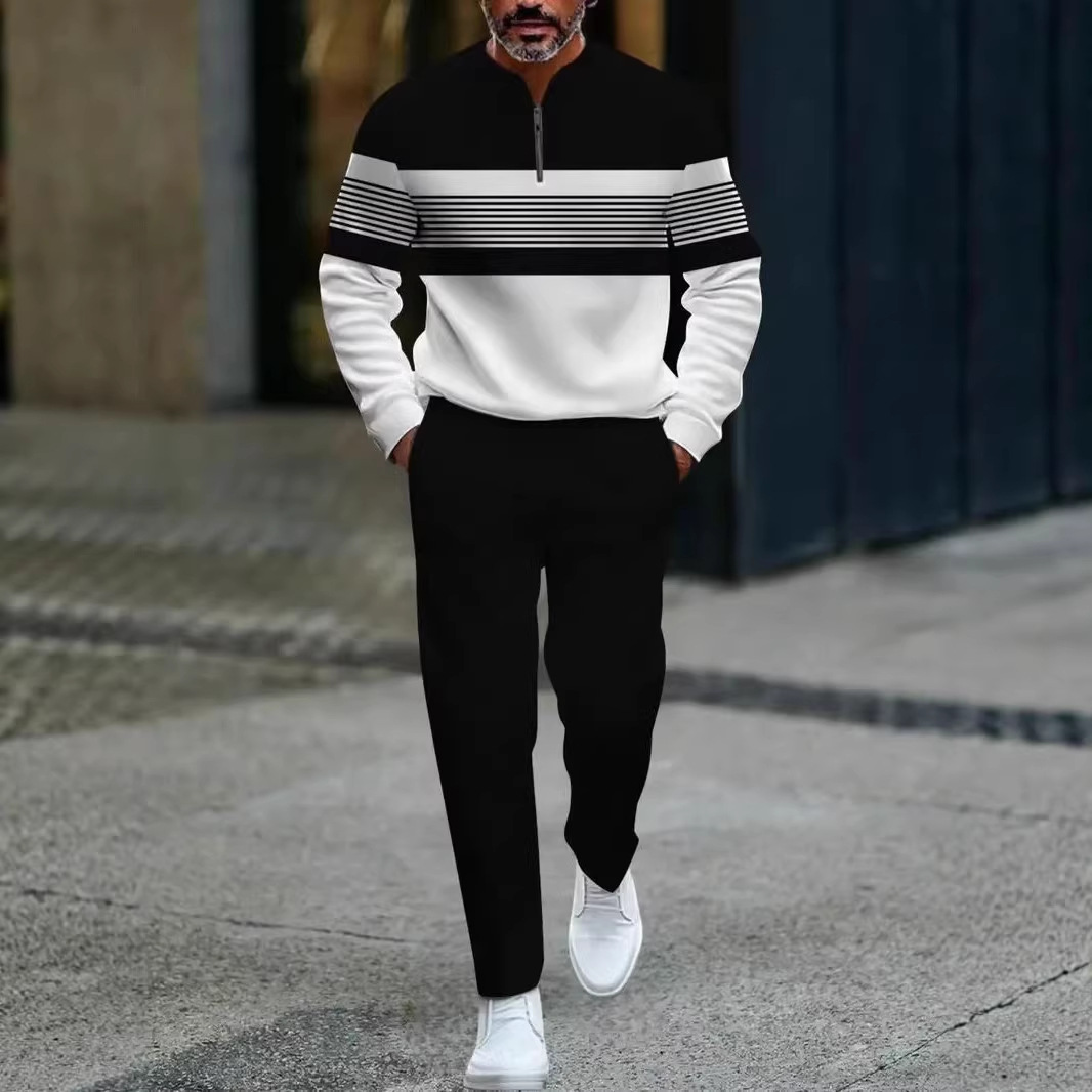 Men's Casual Long-Sleeve Pants Set | Coordinated Comfort Wear