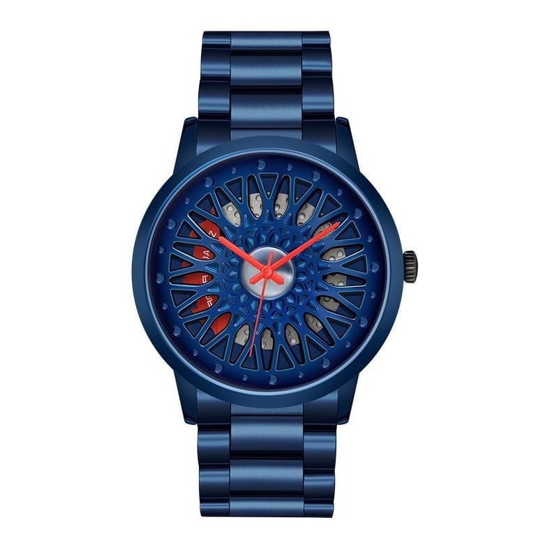 Hollowed-Out Wheel Watch Waterproof Steel Band Business Style Teenagers