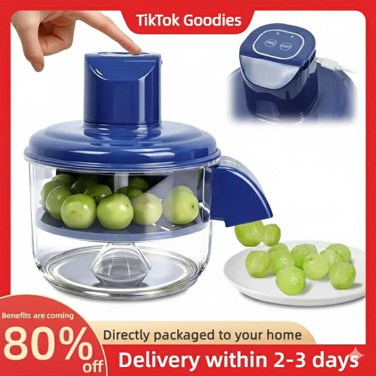 Portable Automatic Electric Fruit Peeler | Grape & Garlic Peeler
