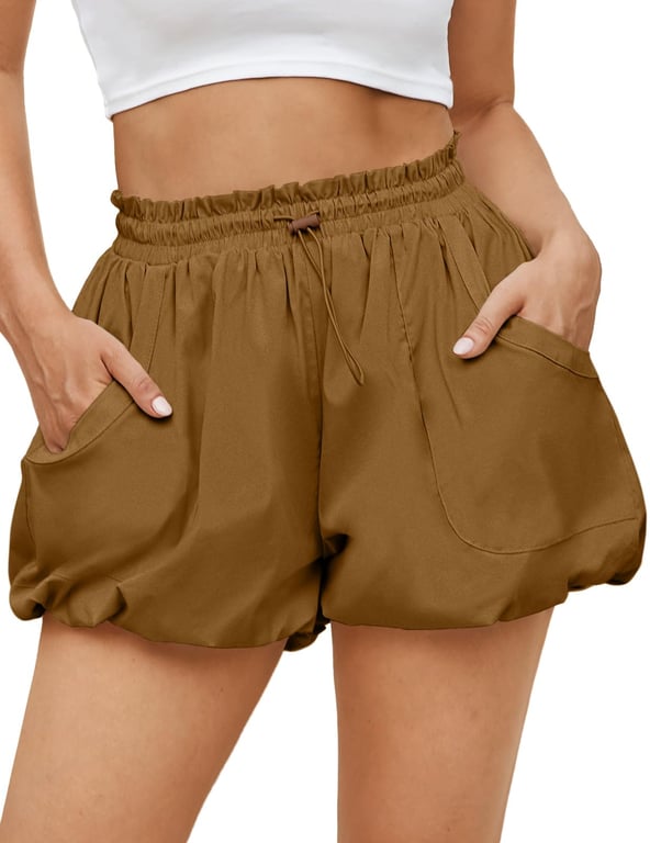 Women's High Waisted Bubble Shorts | Summer Casual Workout Puffy Shorts