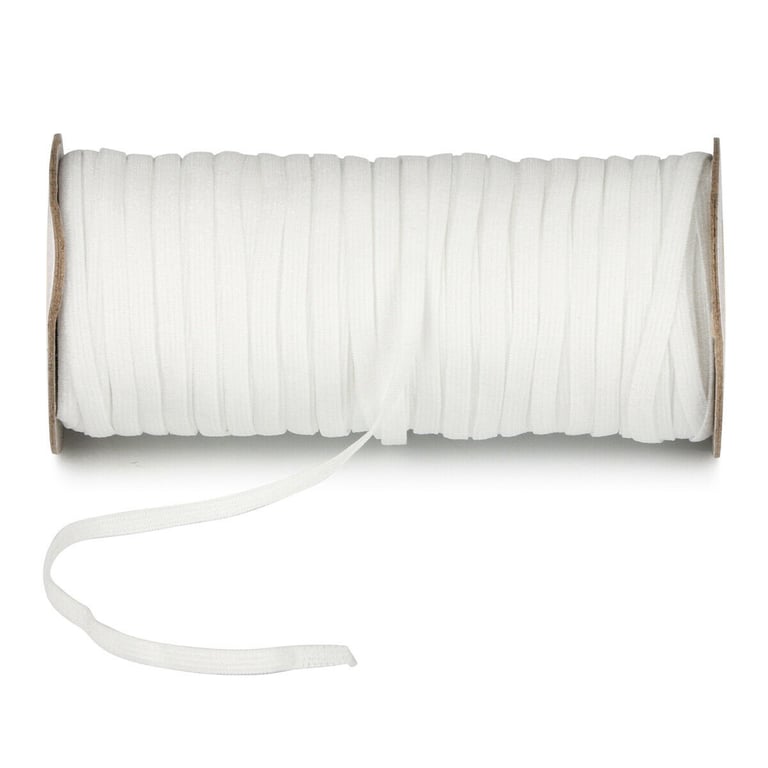 5mm 75 Yards White Flat Elastic Band