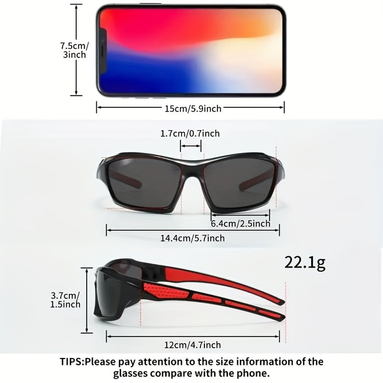 4 PCS Polarized Sports Sunglasses | Windproof UV Protection for Cycling & Fishing