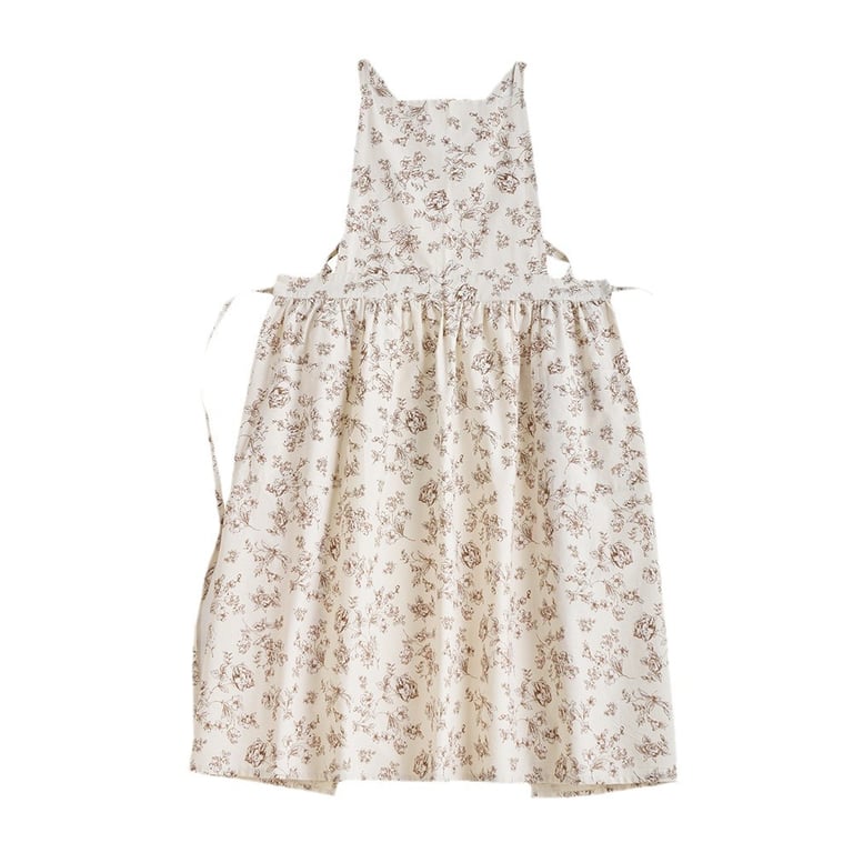 Artistic Floral Cross-Back Bib Apron | Kitchen Work Uniform Canada