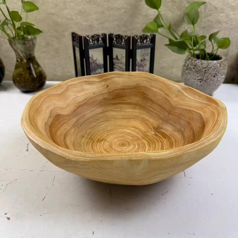 European-Style Wooden Boat-Shaped Fruit Tray | Solid Wood Serving Bowl