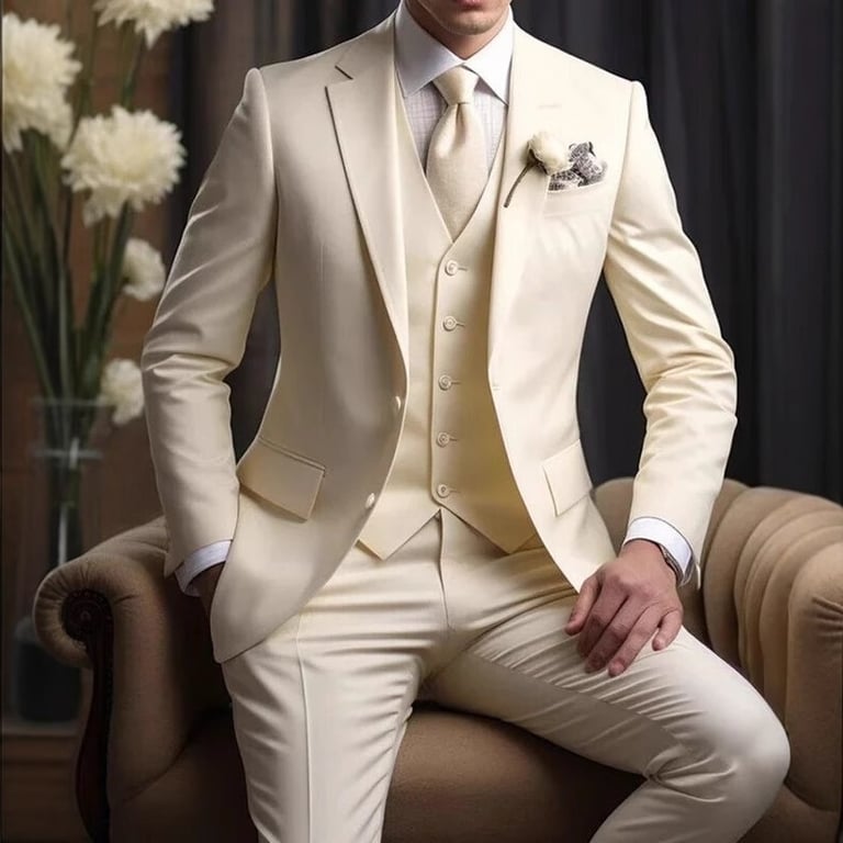 Elegant Business Banquet Suit Set For Men | Three-Piece Formal Wear