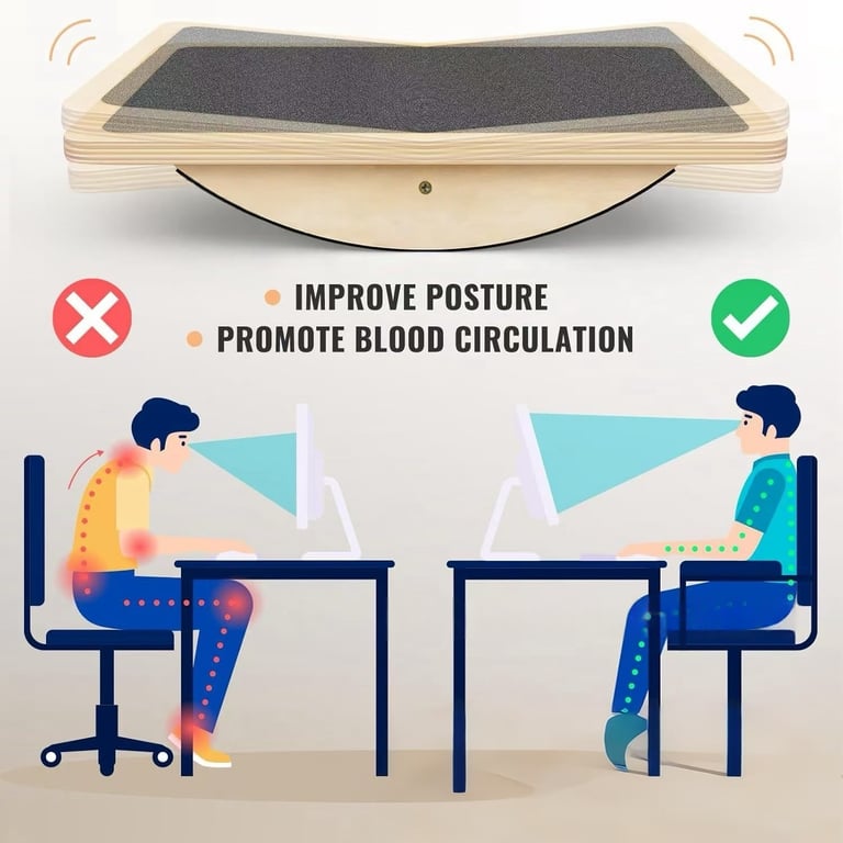 Wooden Yoga Balance Board for Home | Posture & Core Training