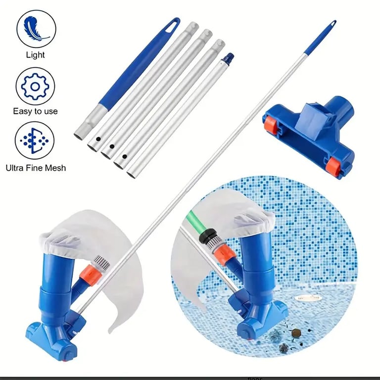 Pool Cleaning Tool with Bottom Brush & Suction Head | Captain Fam