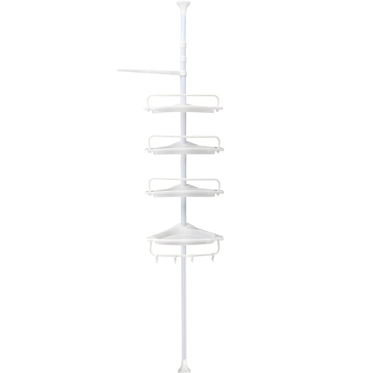 4-Tier Telescopic Bathroom Corner Shelf Rack | Shower Caddy Organizer