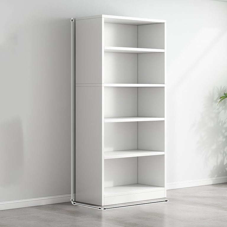 White 5-Shelf Bookshelf Storage Rack 150cm | Compact Home Organizer