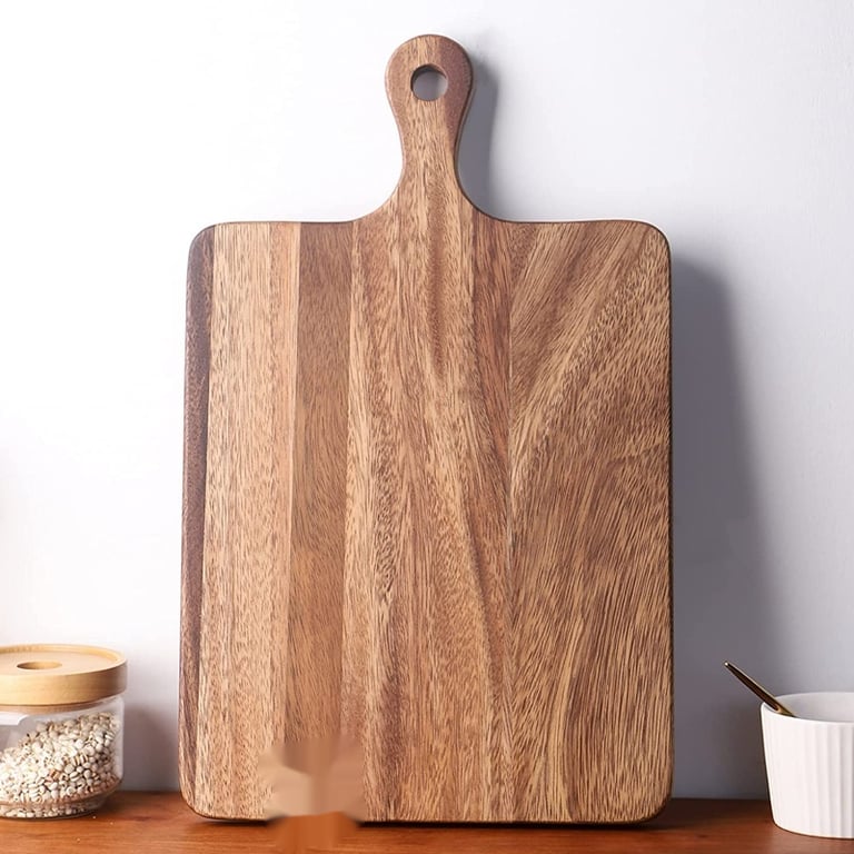 Household Acacia Wood Kitchen Cutting Board with Handle | Captain Fam