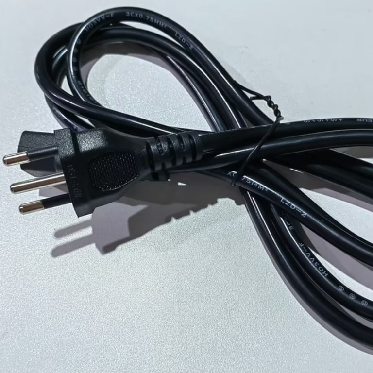 Brazilian Three-Prong Power Cord | Single-Head Plug for Brazil Appliances