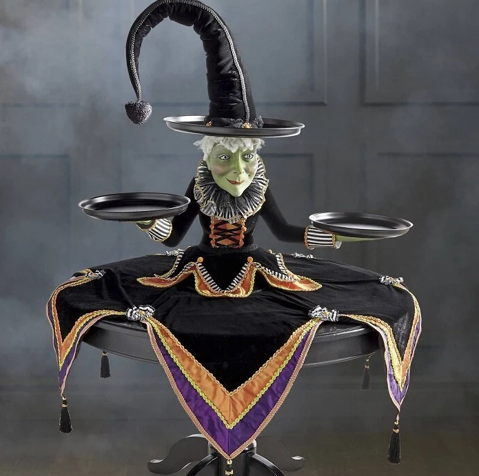 Witch Display Stand Tray Halloween Decoration Resin Craft Ornament