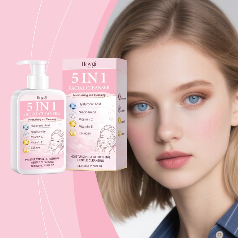 Hoygi 5 In 1 Multi-Effect Facial Cleanser | Gentle Daily Face Wash