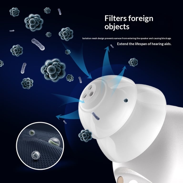 Dual Soft Silicone Ear Tips for Hearing Aids | TPE Material