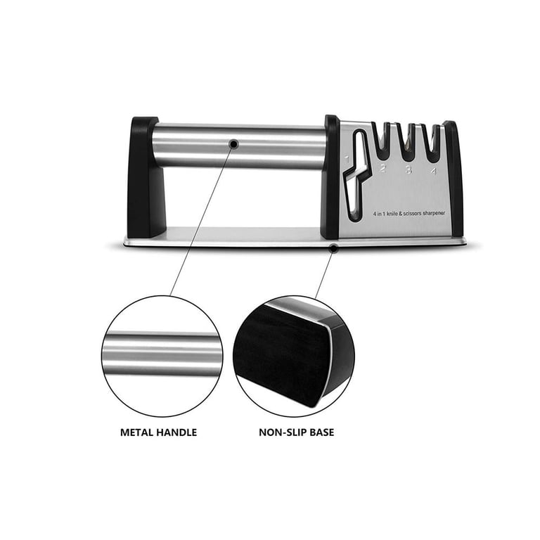 Non-Slip Kitchen Knife Sharpener | Professional 4-Stage Sharpening Tool