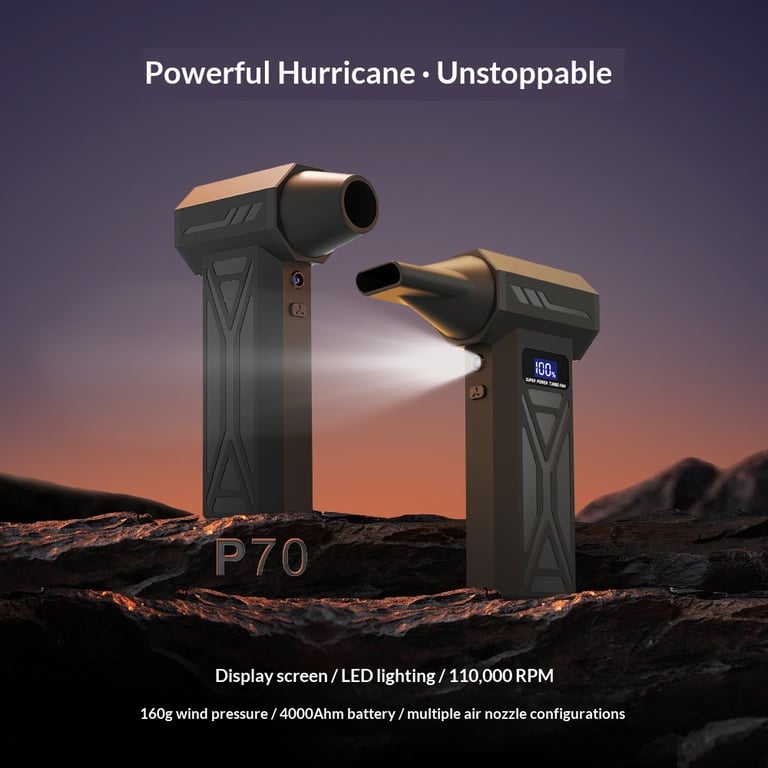 Violent Handheld Fan Turbo Car Portable Wireless | LED Dust Blower