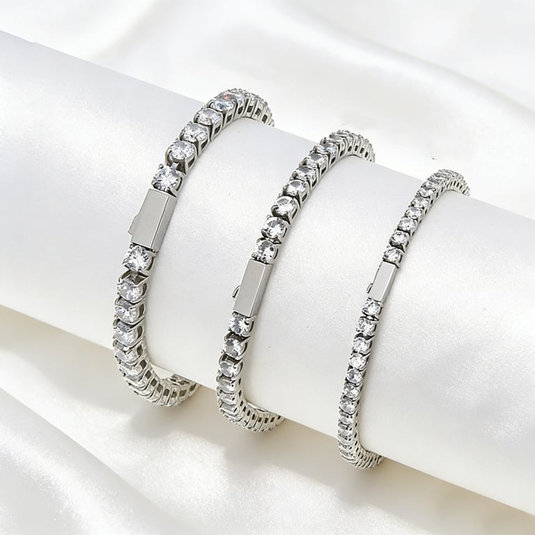 Stainless Steel 316 Tennis Chain with Zircon | Diamond-Look Jewelry