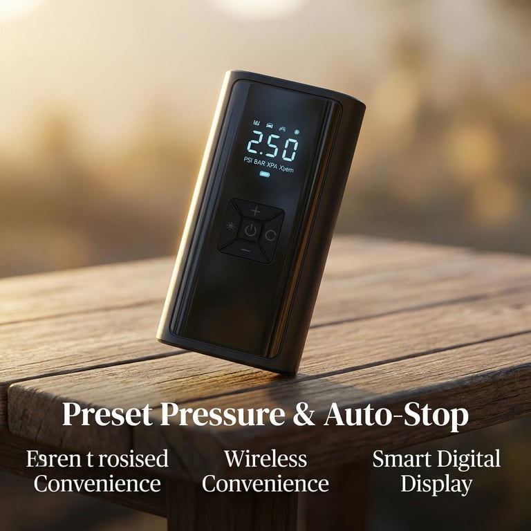 Portable Digital Tire Air Compressor | Vehicle-Mounted Inflation Tool