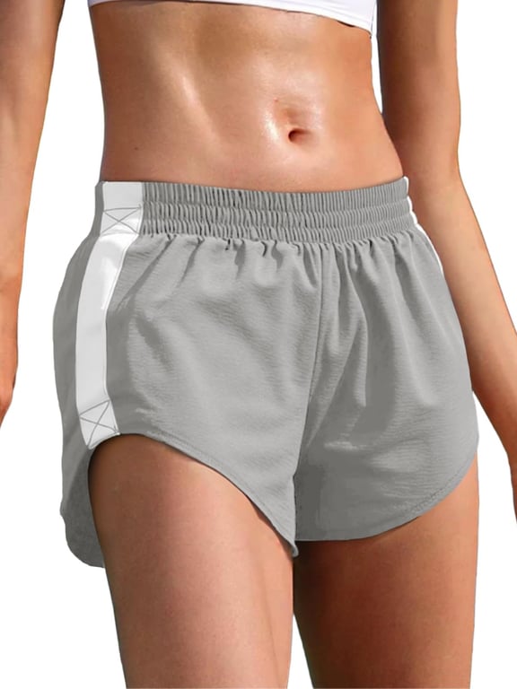 Women's High Waisted Striped Dolphin Shorts | Athletic Running Wear