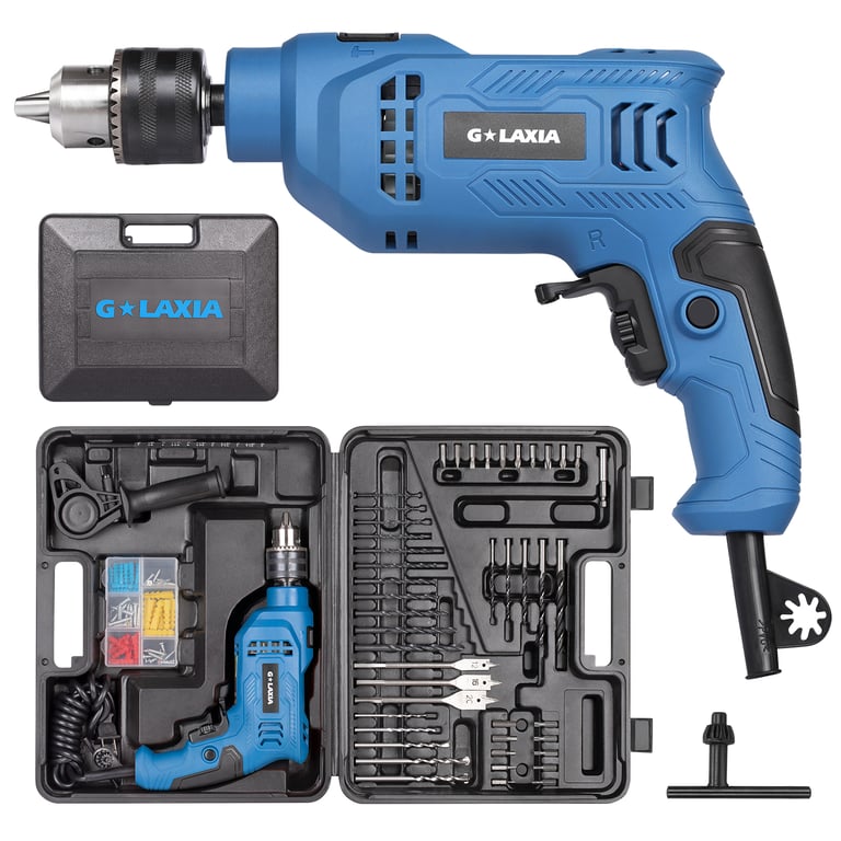 G LAXIA 550W Hammer Drill | 2-in-1 Electric Drill with 105 Accessories
