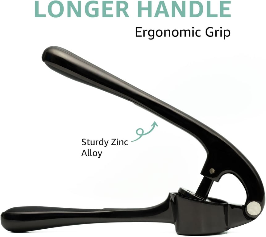 Garlic Press Crusher with Peeler & Cleaning Brush | Zinc Alloy