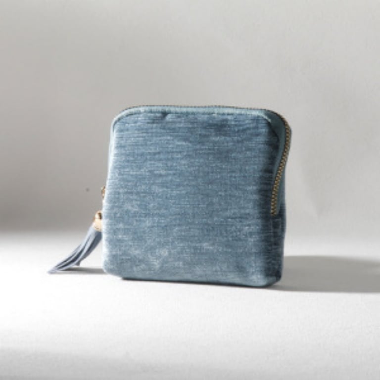 Zippered Tassel Storage Pouch | Velvet Cosmetic Bag for Travel
