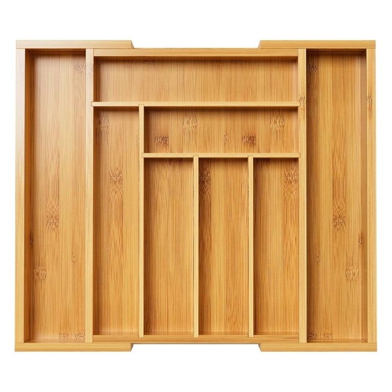 Extendable Bamboo Drawer Organizer | Natural Kitchen Storage