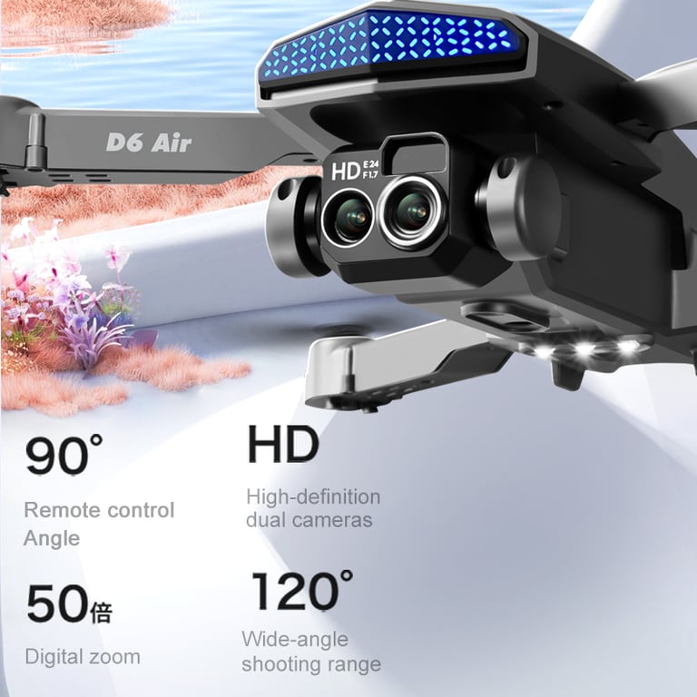 D6 Air Drone for Beginners | 540° Obstacle Avoidance Dual HD Cameras
